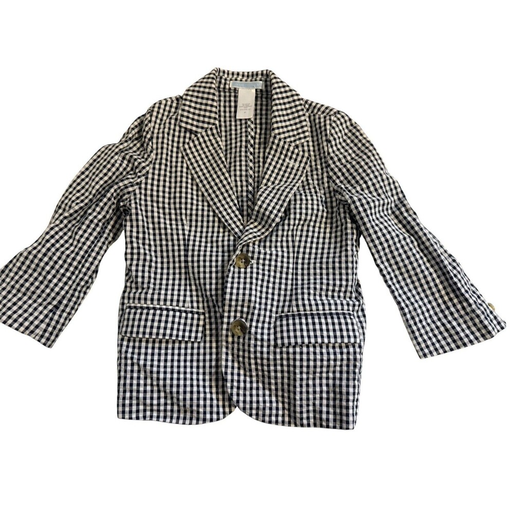 Janie and Jack Houndstooth Blazer Jacket Size 2T Preppy Summer Toddler EUC